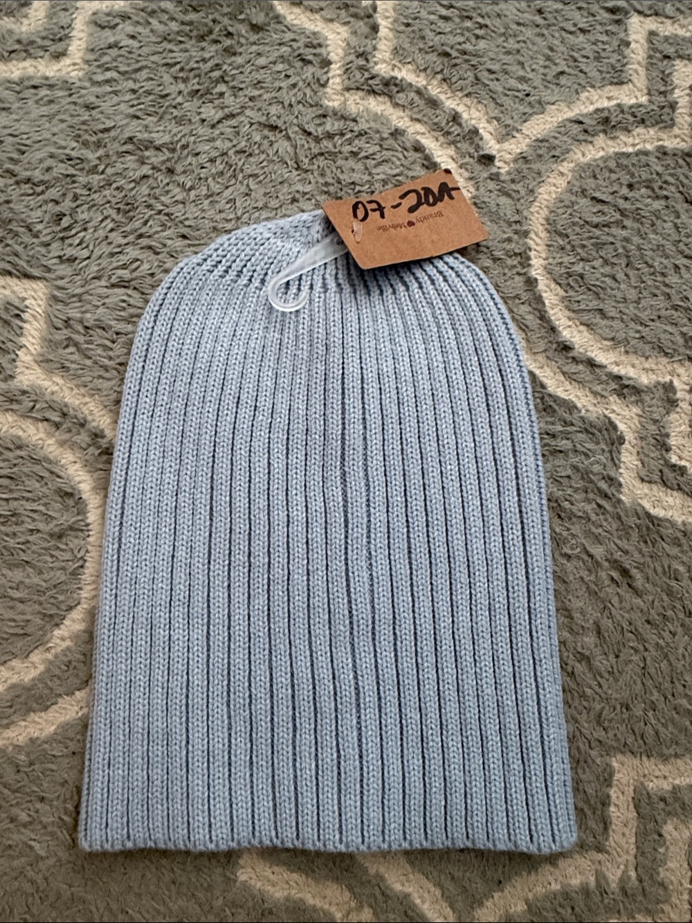 Brandy Melville Light Blue Ribbed Knit Beanie